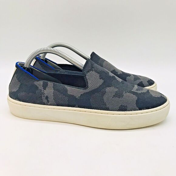 Rothy's The Original Slip On Sneaker Womens 6 Gray Camo Knit Loafer Comfort Shoe - Picture 1 of 11
